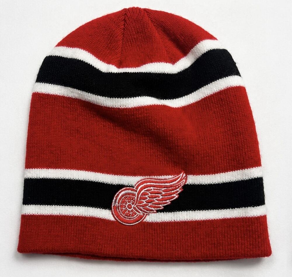Detroit Red Wings Beanie Old Time Hockey Knit Hat Red Black White NHL